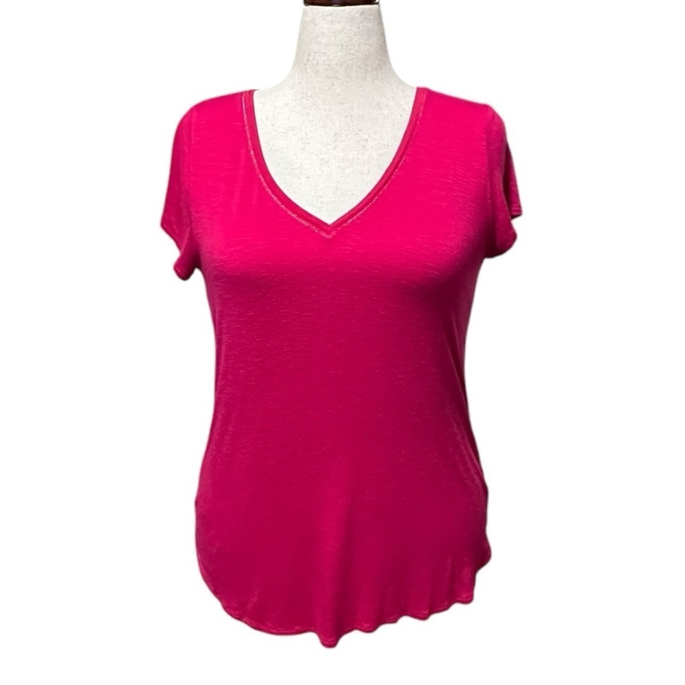 WHBM Red V-neck Casual T-shirt Size Large
